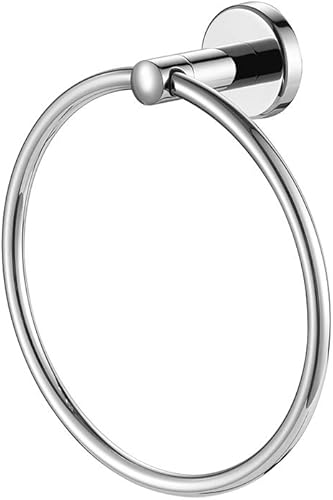 JQK Anillo de toalla cromado, soporte de toalla de mano de acero inoxidable 304 para baño, montaje en pared con acabado pulido, TR130-CH