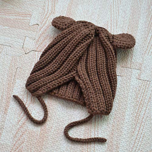 KESYOO chapéu despojado para outono inverno chapéu infantil orelhas de urso fofo gorro de lã de tric