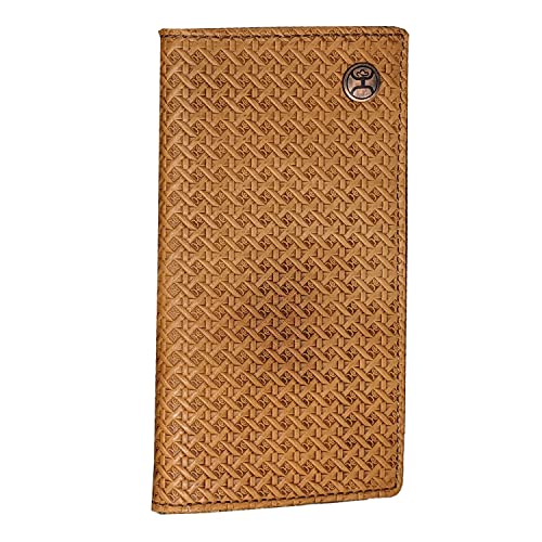 HOOEY Leather Men’s Western Rodeo Wallet (Basketweave - Brown)