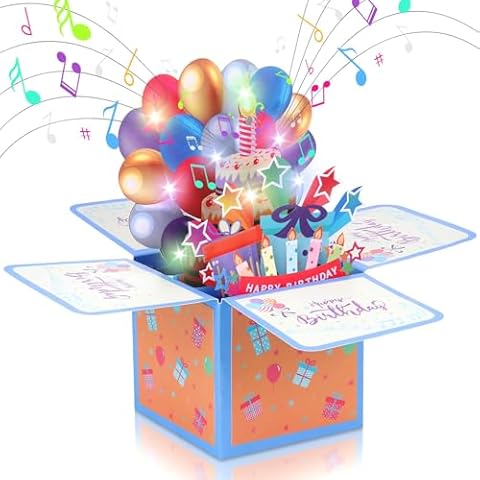 JIZZU Carte d'anniversaire Musicale 3D Cover
