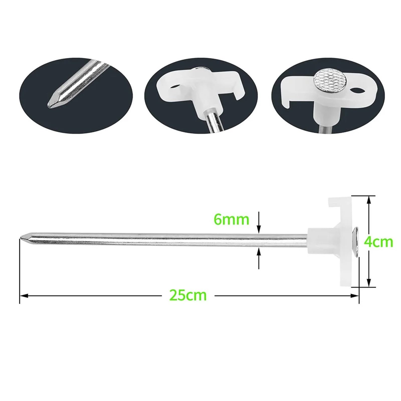 Piquets de Tente fluorescents 25cm, 30 pièces, avec Sac Rangement, piquets Lumineux, bâche, auvent, Clous, Accessoires Camping en Plein air pour Camping, Tonnelles
