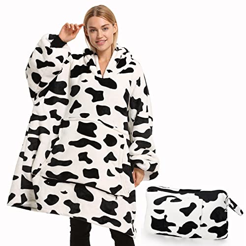 Catalonia Classy Sweat à Capuche surdimensionné Sherpa Blanket, Sweat à Capuche Super Doux et Chaud avec Un énorme Sac, Couverture de Pull en Peluche géante avec Capuche, pour Hommes Femmes,Dalmatien Cover