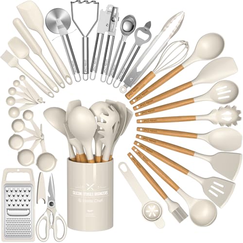 Umite Chef Food Grade Thickened Silicone (Stainless Steel Core) Kitchen Gadgets Tools Set - Kitchen...