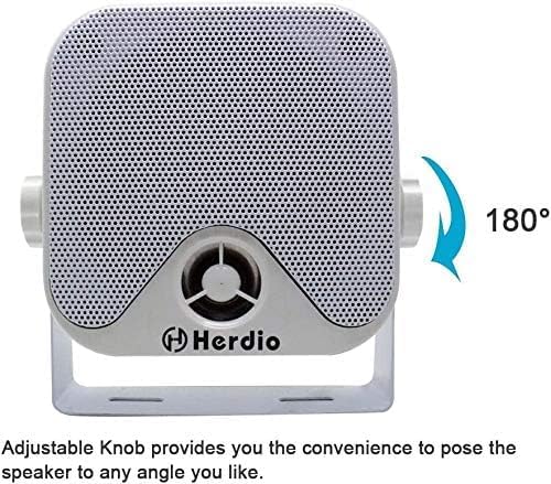 Herdio 4" Heavy Duty Waterproof Boat Marine Box Outdoor Speakers Surface Mounted for Skid Steer ATV UTV RZR Golf Cart (White) - Image 7