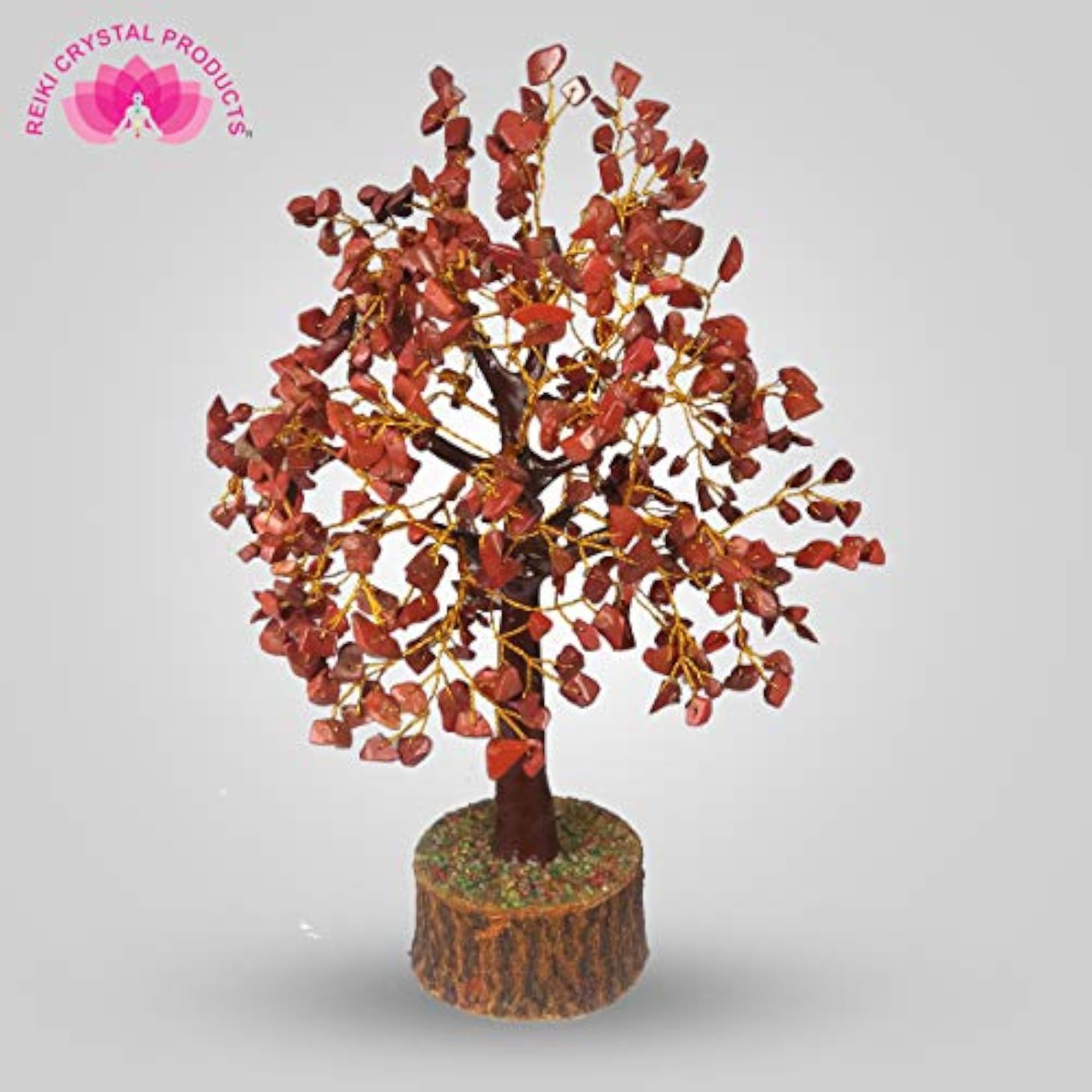 Red Jasper Stone Tree Showpiece with 500 Beads