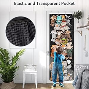 2Pack White and Black Hanging Stuffed Animal Storage, Over The Door Plush Toy Organizer, Baby Accessories Holder Idea for Nursery, Doll & Bear Mesh Hammock Bag for Girls Boys Kids Room 2Pack White and Black Hanging Stuffed Animal Storage Over The Door Plush Toy Organizer Baby Accessories Holder Idea for Nursery Doll Bear Mesh Hammock Bag for Girls Boys Kids Room