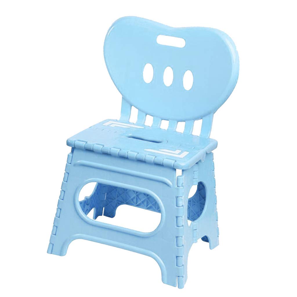 Tabouret pliant portable pour enfant - Chaise pliante pour la maternelle - Bleu - L