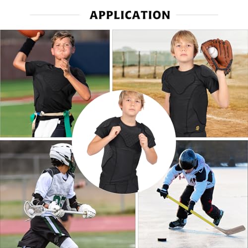 image for TUOYR Youth Boys Padded Compression Shirt Baseball Chest Rib Protector