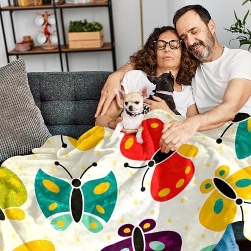 Jeté de canapé papillon couverture chaude en microfibre pour vos soirées