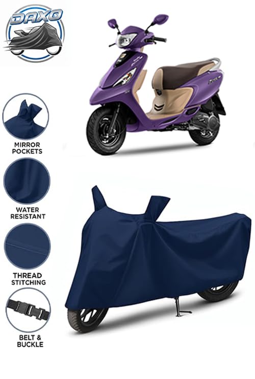 Image of Waterproof Scooty Cover for TVS Zest 110 | All Weather Protection from Rain, Dust, UV Rays & Scratches with Mirror Pockets & Buckle Belt | Zest 110 Scooty Cover