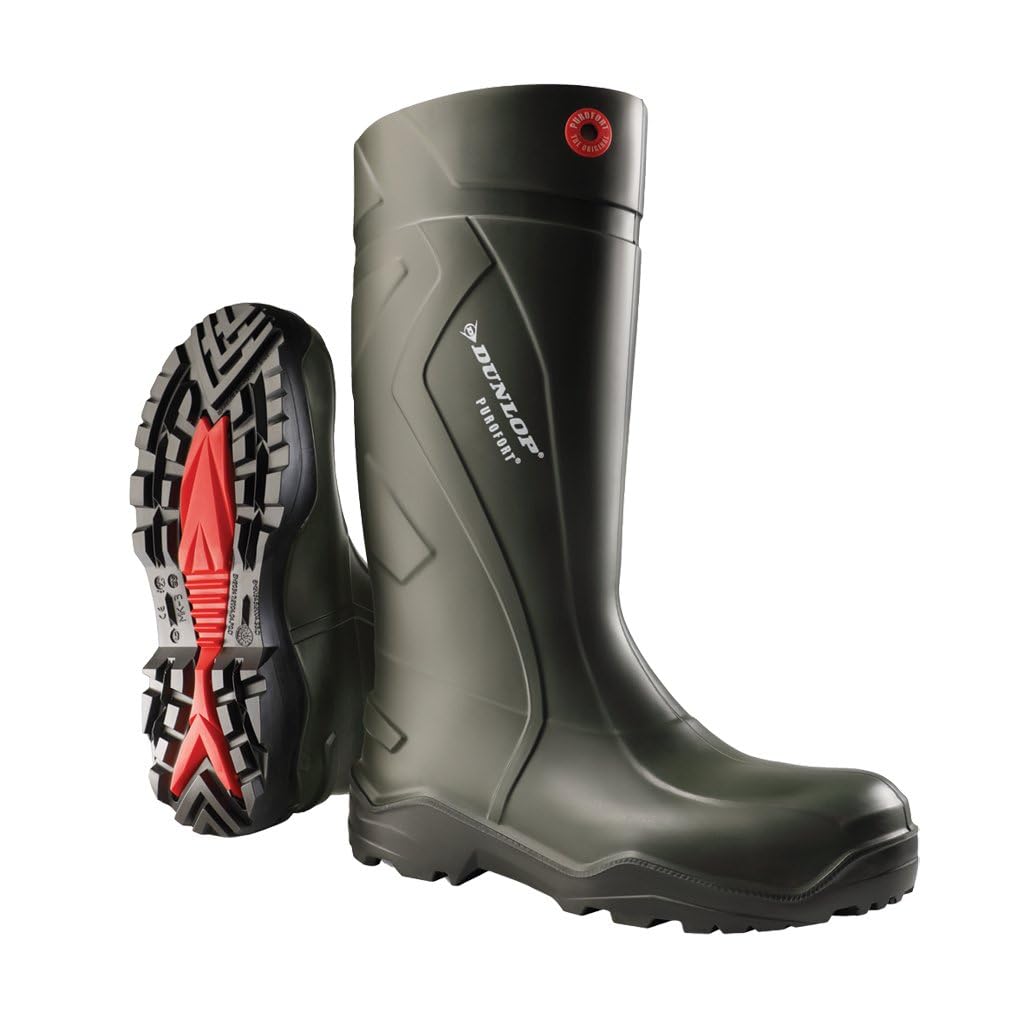 DUNLOP Purofort+ Wellington Boots, Green, EU 45, 10.5 UK, D76093312