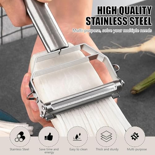 Image of 3 in 1 Vegetable Peeler with Stainless Steel Blade, Julienne Peeler for Vegetables & Fruits, Multi-Functional Potato Carrot Cucumber Peeler