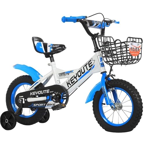 補助輪付き子供用自転車 12/14/16/18/20インチ ティーンエイジャー向け 前後ブレーキ付き 小学生、中学生、幼児向け 可愛くてかっこいい子供用自転車 バランスバイク 男の子 女の子 補助輪とスタンド付き お祝いギフト 可愛い 人気 おしゃれ (ブ