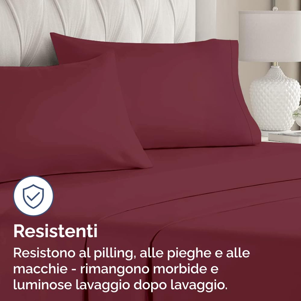 Federa 65x65 Borgogna- Set da 2 - Federe in Microfibra di Alta Qualità - Morbide, Confortevoli e Lavabili in Lavatrice - Federa 65x65 per Cuscini, Set 2 Federe Borgogna - OEKO-TEX Certificato