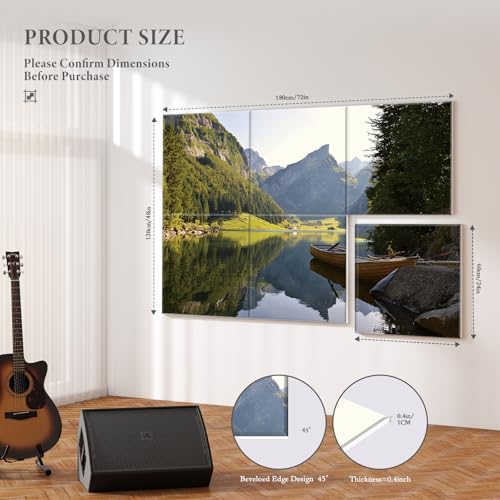 Image of JBER 6 Pack Art Acoustic Panels 72 inch x 48 inch, Lake in the Hills