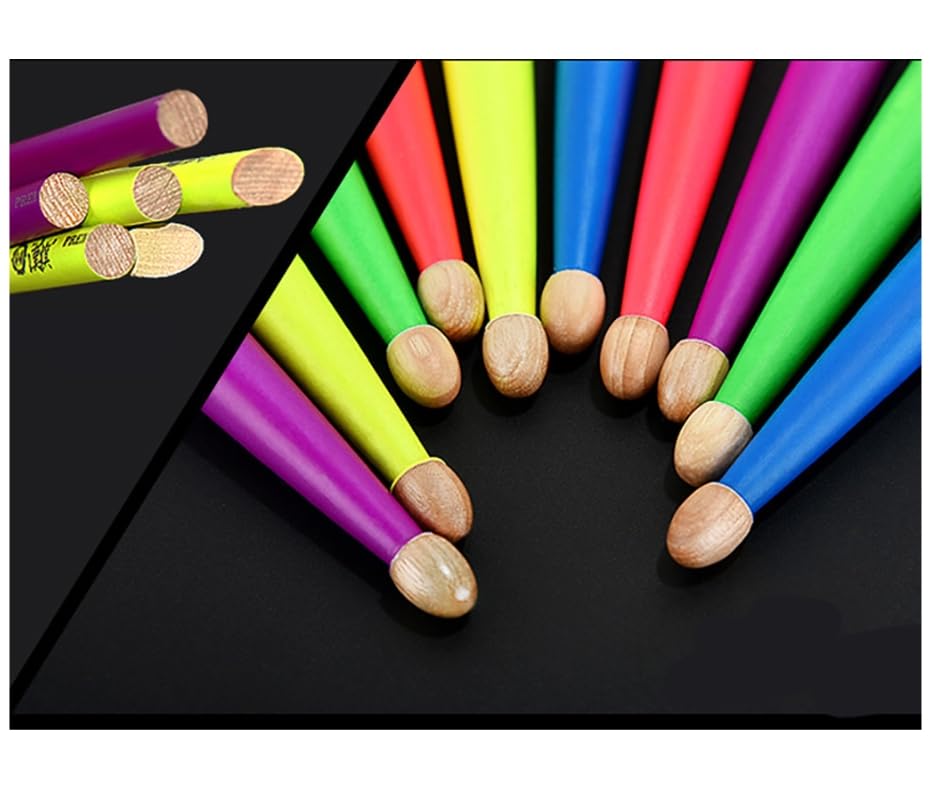 pałeczki perkusyjne 1 para 5a świecących pałeczek perkusyjnych Jazz 7A American Classic Hickory Drumsticks(Red,7A)