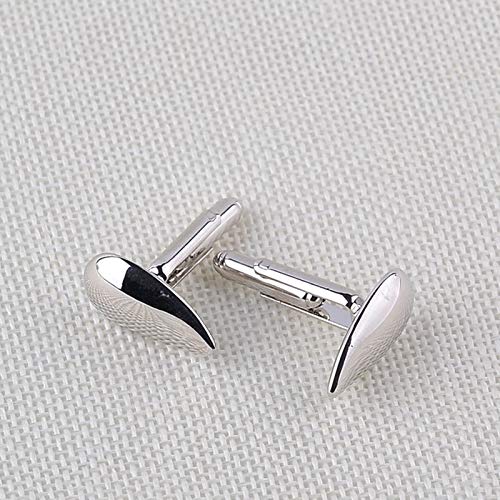 Mancuernillas KnBoB para hombre en forma de lágrima plateadas miniatura 3