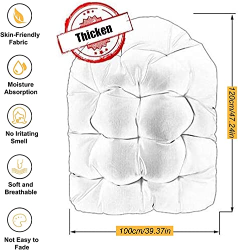 TONPOP Schaukel-Eierstuhl-Kissen,Abnehmbares Und Waschbares Dickes Hängekorb-Sitzkissen,Bedrucktes Schaukelstuhl-Kissen Für Veranda, Hinterhof,Terrasse Im Freien,120 X 100 cm – Bild 3