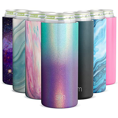 Simple Modern Skinny Can Cooler for Slim Beer and Hard Selzer | Vacuum Insulated Stainless Steel Drink Sleeve Holder for 12oz Slim Cans | Ranger Collection |Aurora