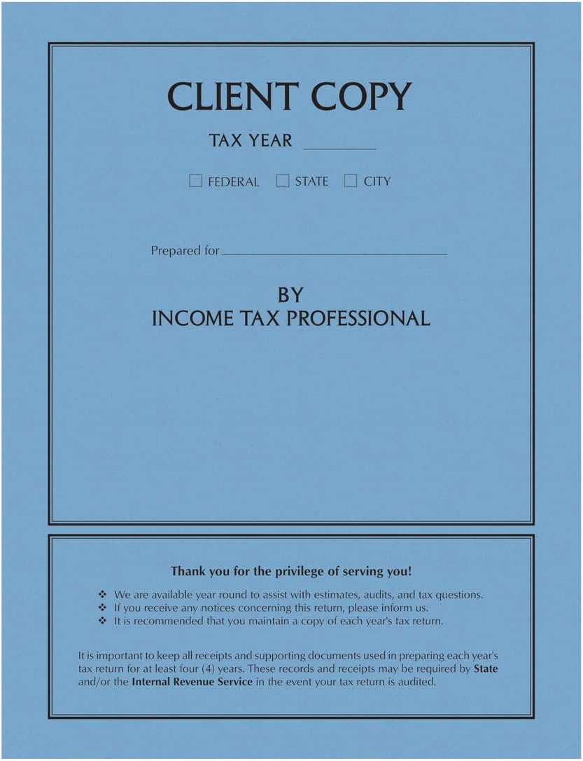Client Copy Side Staple Folder Cream, 50/Pk