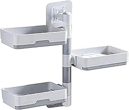 Self-Adhesive 3 Layer Soap Dish Holder Saver Box Storage(Plastic, White)