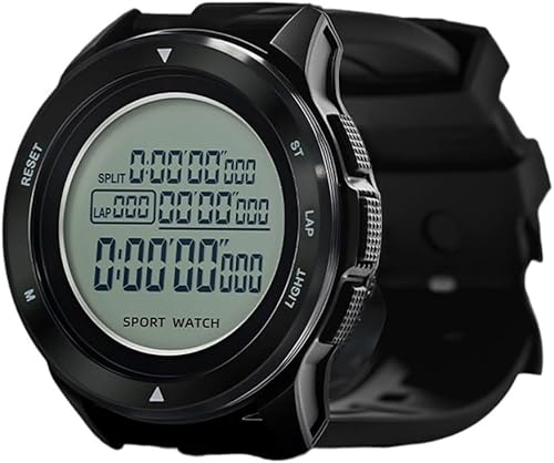 Cronómetro de fútbol digital con luz de fondo, temporizador multideportivo, memoria de 100 vueltas, metrónomo, correa de plástico y silicona, esfera