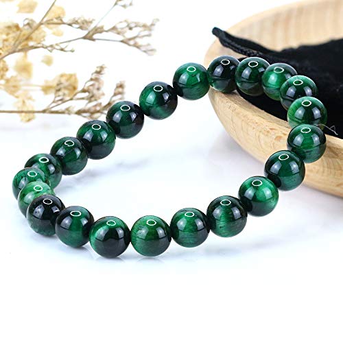 Image of Clearain Natural Gemstones Bracelet 8mm Chakra Round Beads Energy Power Crystal Reiki Healing Elastic Stretch 7 Inch for Women Men Unisex