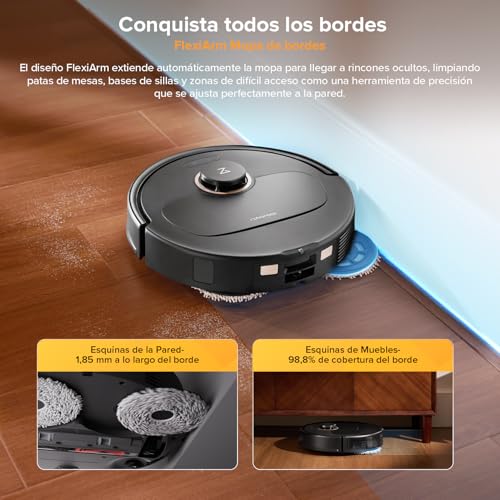 Miniatura 4 de roborock Qrevo S5V Robot Aspirador 12.000Pa de Succión, Negro | Doble Cepillo Anti Enredos, Evitación Inteligente de Obstáculos, Doble Mopa Giratoria Elevable, Auto Vaciado y Rellenado