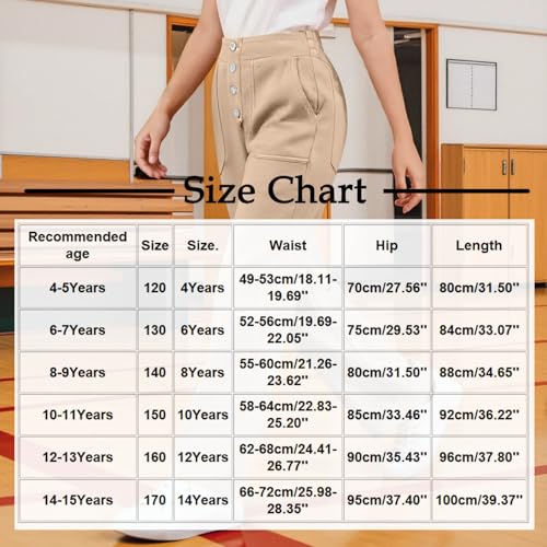 Girls Uniform Pants Straight Leg Leggings with Pockets Cute Back to School Fashion Kids Outfits Teen Girl Clothes2