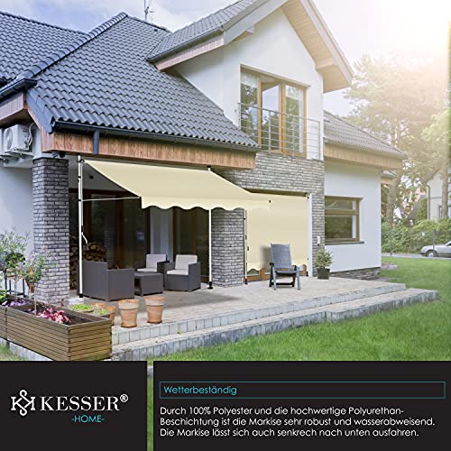 Klemmmarkise Kesser mit Handkurbel für Balkon und Terrasse