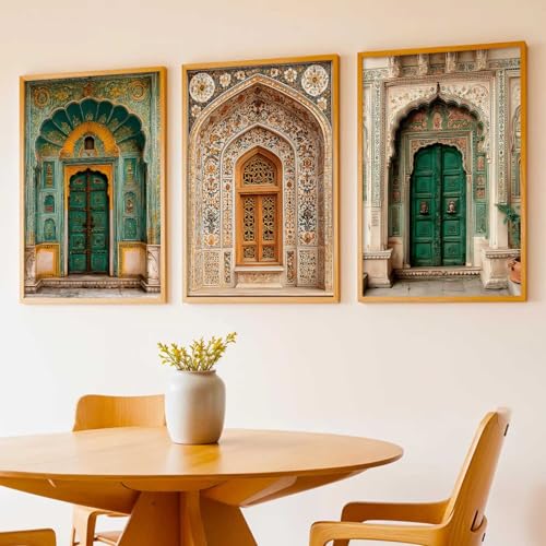 Image of kotart Traditional Indian Wall Art Paintings | Wall Posters With frames | Framed Wall Painting for Living Room Home Room Bedroom Office Wall Decor Set of 3 (19X25 inch)