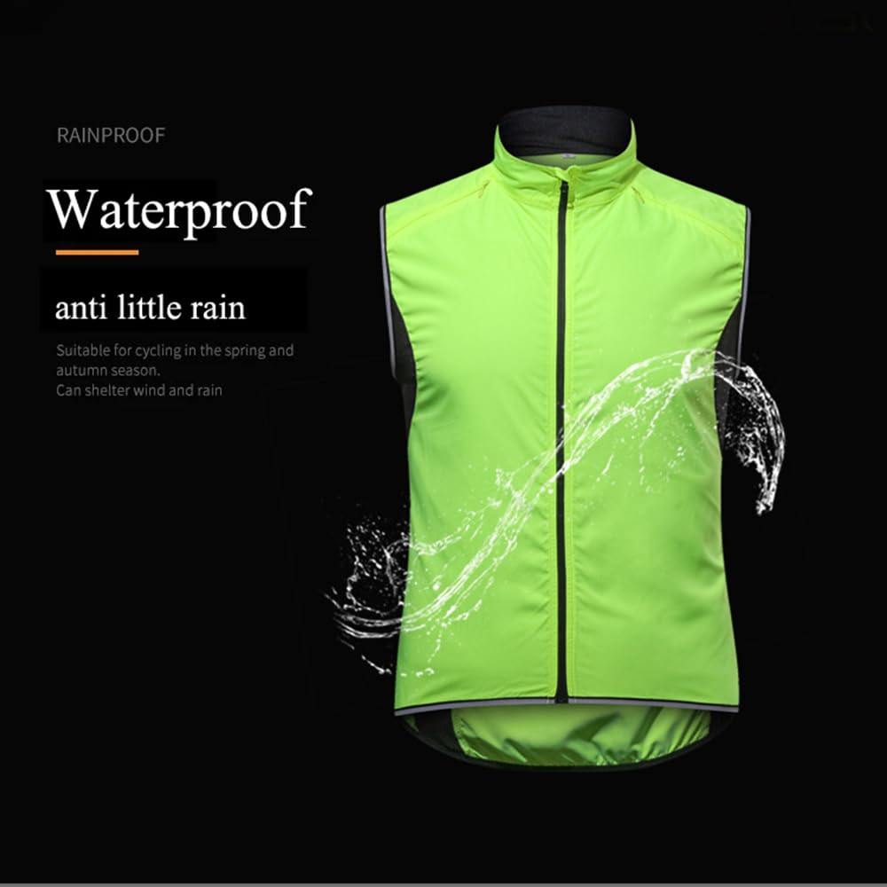 Gilet Cyclisme Réfléchissant Homme/Femme – Sans Manches, Imperméable, Coupe-Vent, Respirant, Pour Vélo, Course, VTT, Jogging – Rouge 3XL