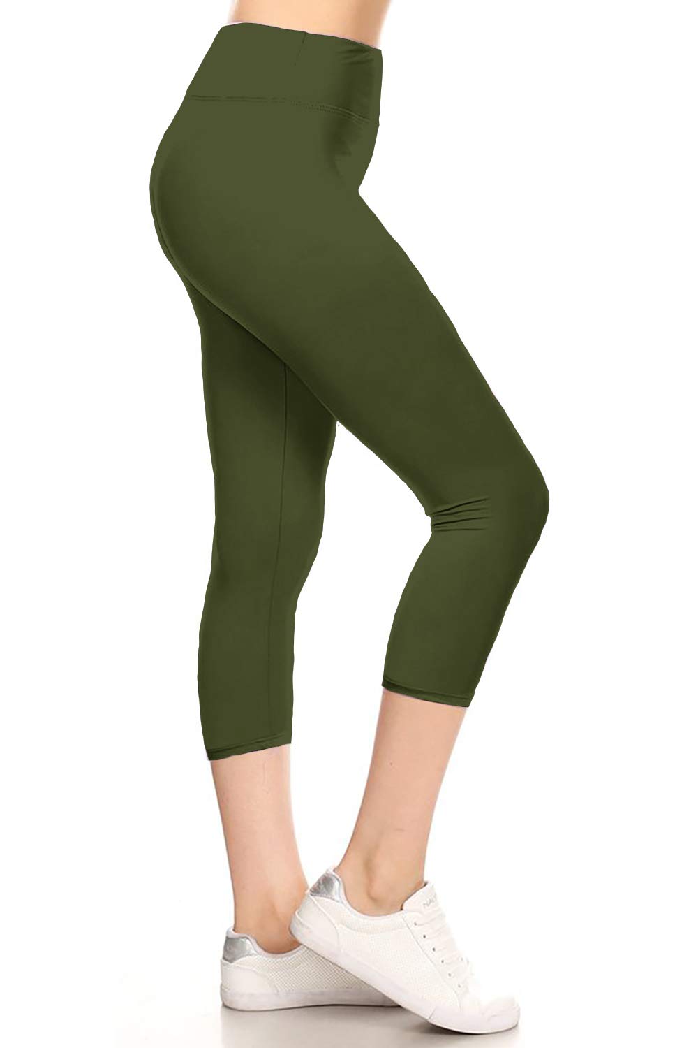 Leggings Depot Women's High Waisted No-Roll Leggings, 3" Waistband