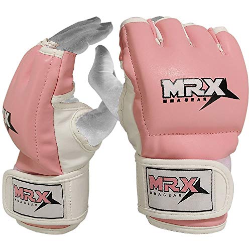 Mma Women Grappling Gloves Cage Fighting Ladies Training Ufc Sparring Gloves Pink (Large) #TOP2