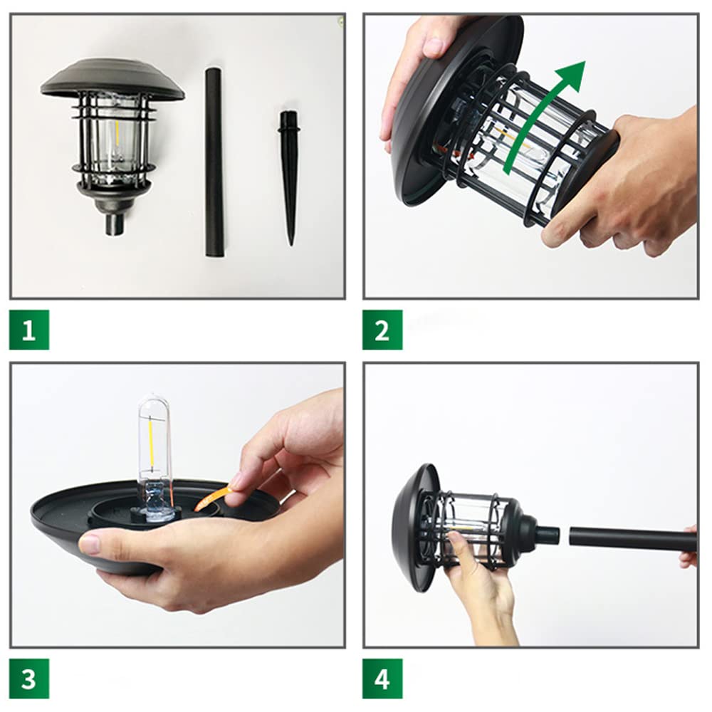 Solar Post Lights Oświetlenie ogrodowe, Solarna lampa trawnikowa, Wodoodporne oświetlenie krajobrazu, Dekoracyjne oświetlenie w stylu ścieżki, Bez rachunków za prąd, bez okablowania Oświetle