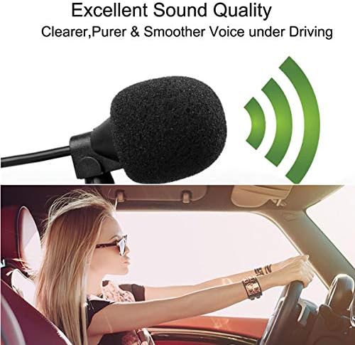 NewTH Car Microphone with 2.5 mm Jack External Mounting Mic with 9.85 feet Cable for Pioneer Vehicle Head Unit Bluetooth Audio Stereo Radio GPS Navigation DVD