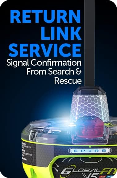 Graphic illustrating Return Link Service for signal confirmation from Search & Rescue