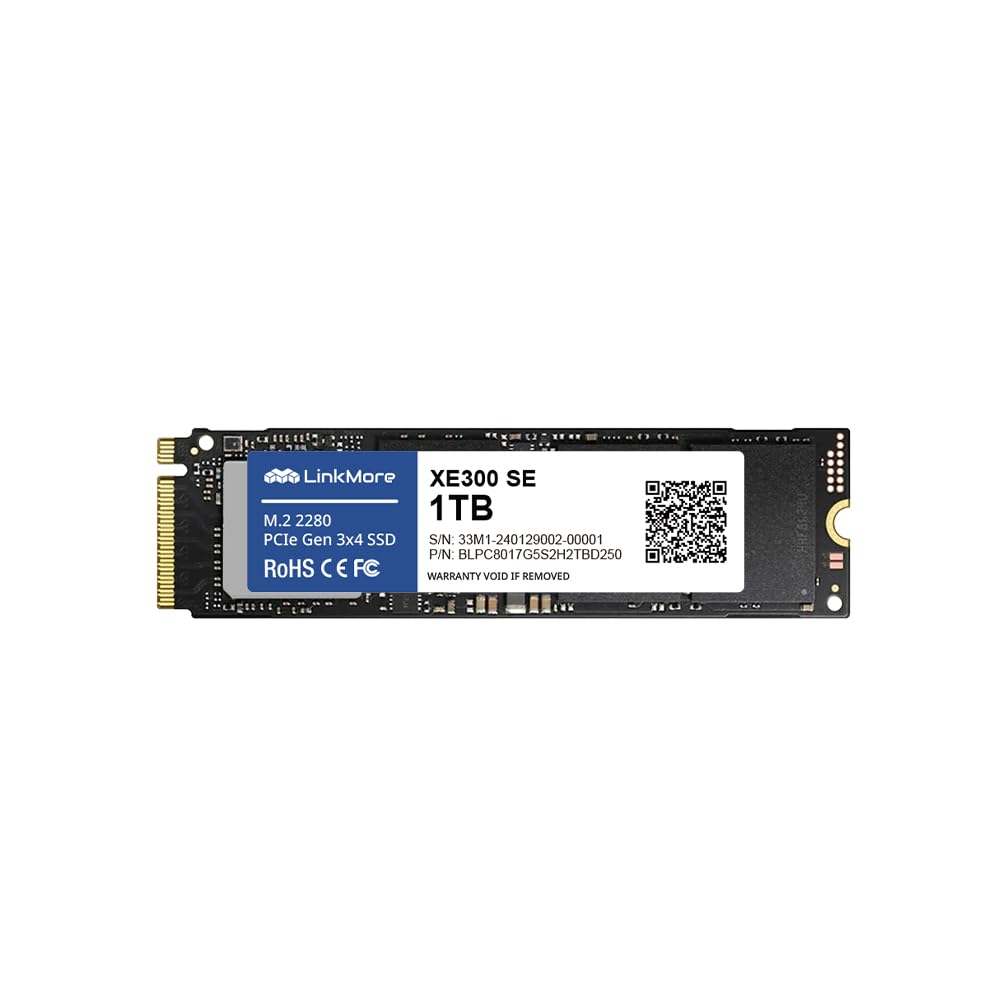 LinkMoreXE300 SE 1TB PCIe Gen3 NVMe M.2 2280 Internal Solid State Drive, Gen3.0X4 Read Speed Up to 2100MB/s for Latop and PC