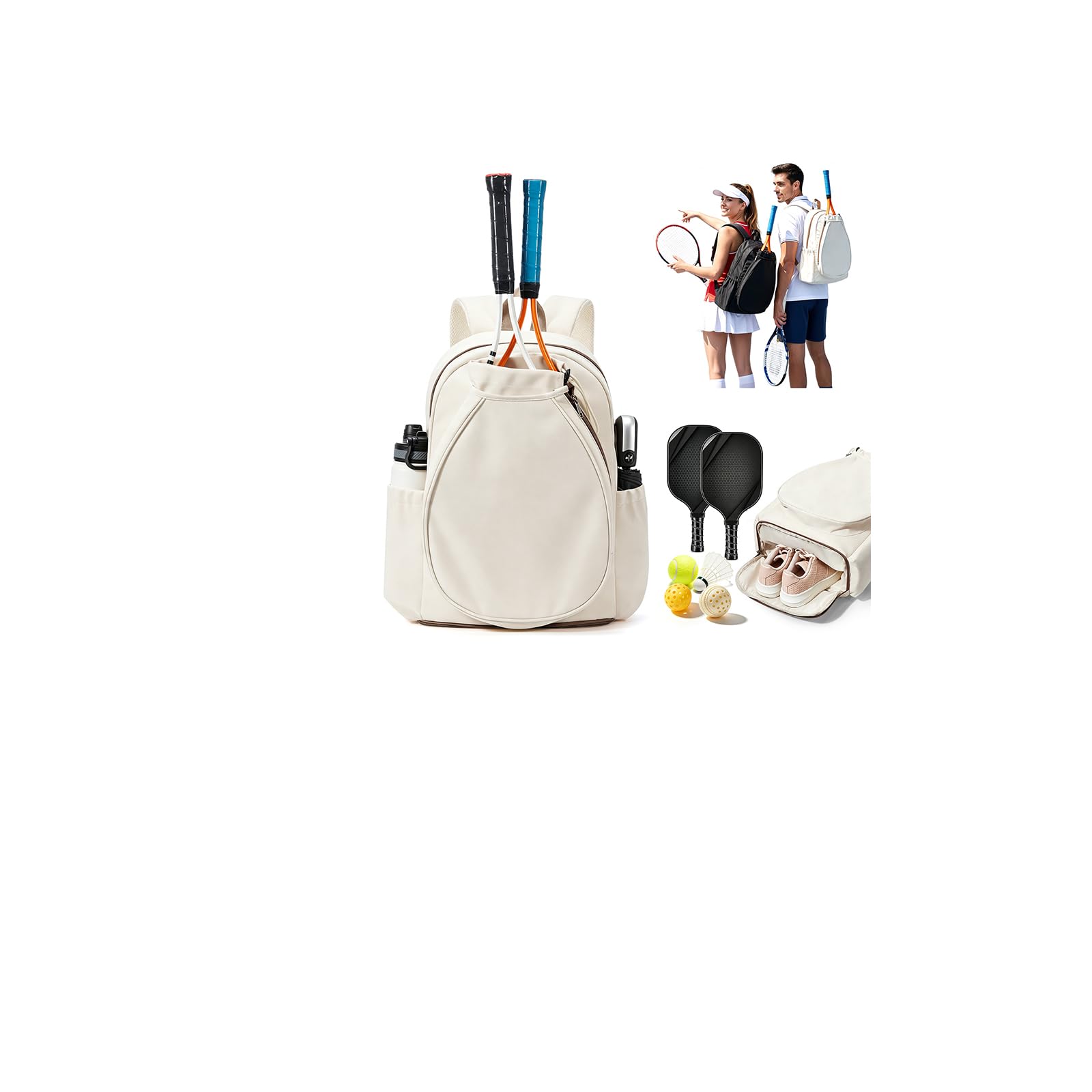 SZLX Tennisrucksack, Geräumige Tennistasche für Damen und Herren mit Mehreren Fächern für Tennisschläger, Pickleballschläger, Badmintonschläger, Squashschläger und Bälle