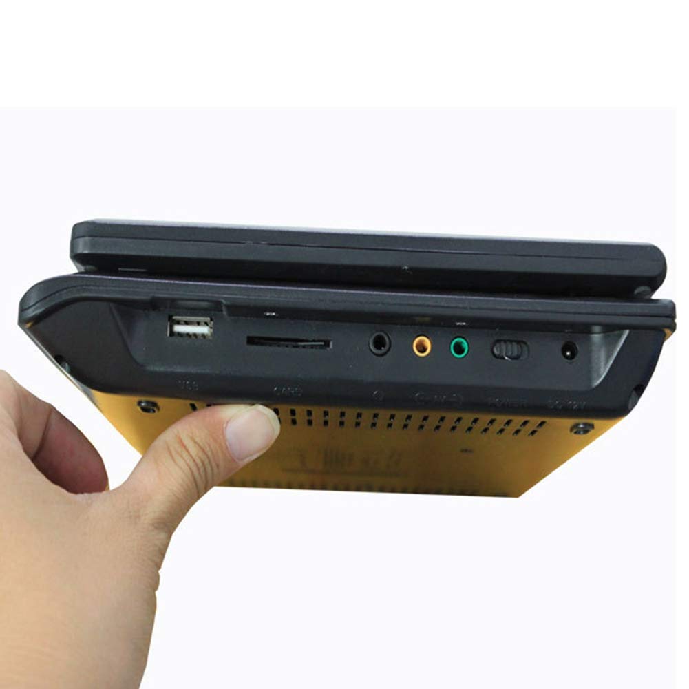 Reproductor de DVD PortáTil de Coche DoméStico de 9,8 Pulgadas Reproductor de TV VCD CD Juego Adaptador de Radio USB Compatible con RecepcióN de Radio FM-Enchufe de la EU