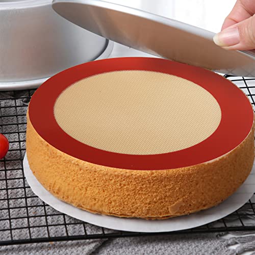 Silicone Baking Mats - Food Grade - For Pastry Bun Cookies Fondant - Non-Stick Easy Clean - 2Pack 8" Round #TOP2