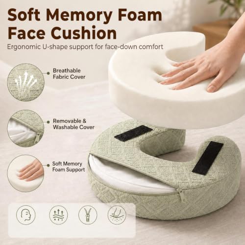 Voivey Massage Headrest for Bed, Adjustable Face Cradle Pillow, 6-17 in — view 6
