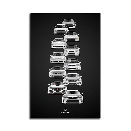 JDM Import tuner Fan Art Drawing Civic Drift Drifting Poster Paper 16x24 inch