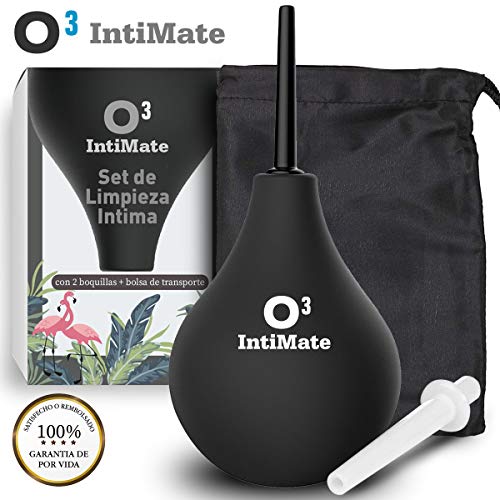 O³ Enema Bulbo 220 ml De Silicona Medica - Con 2 Boquillas y Bolsa De Transporte - Pera Lavativa Para Limpieza De Colon - Enema Kit Contra Estreñimiento