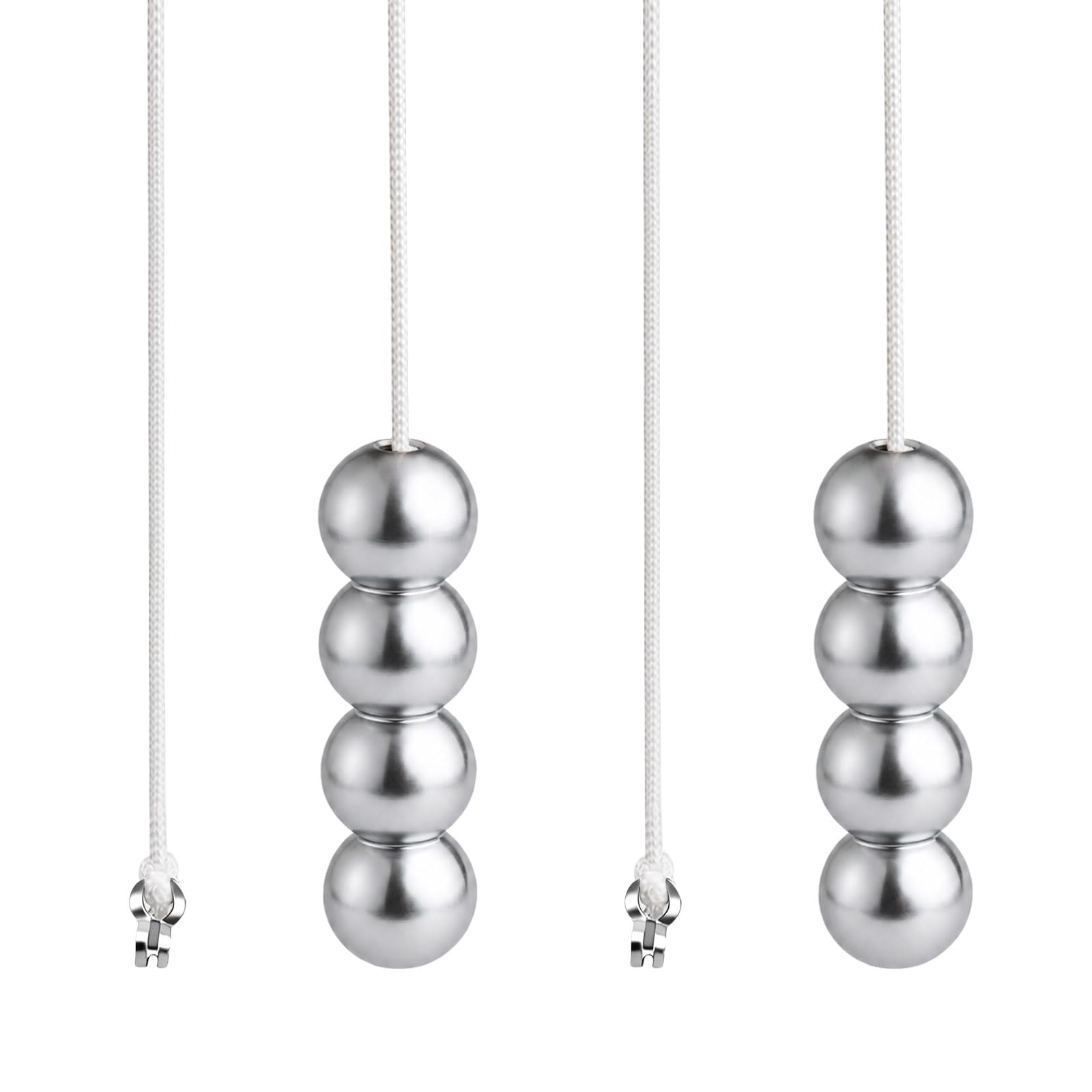 TXErfolg 2 Pieces Bathroom Light Pull Cord with Bead Style Handle Silver