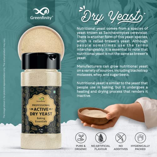 Image of GreenFinity Active Dry Yeast - Baker's Yeast for Bread, Pizza, Cake & Idli - 150 g (75 g x 2) - High Activity, Reliable Leavening, Fast Rise