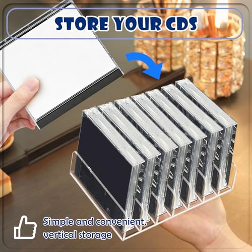Soporte de CD con 7 ranuras y organizador de exhibición de DVD para cajas estándar 4