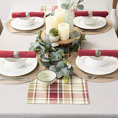 Dii Fall & Thanksgiving Dining Table Décor Reusable Cotton Fabric, Table Runner, 13X72", Rustic Homespun Plaid #TOP4