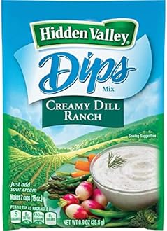 Hidden Valley Ranch Dip and Salad Dressing Mix .9 - 1.1oz Packs (Pack of 12) (Creamy Dill)