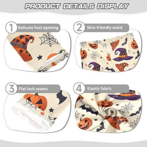 Magic Hat Pumpkin Stars Girls Leggings Ultra Soft Compression Yoga Gym Pants for Kids 4-10T3